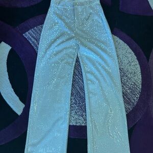 Kiwi Silver Sparkle Flare Pants